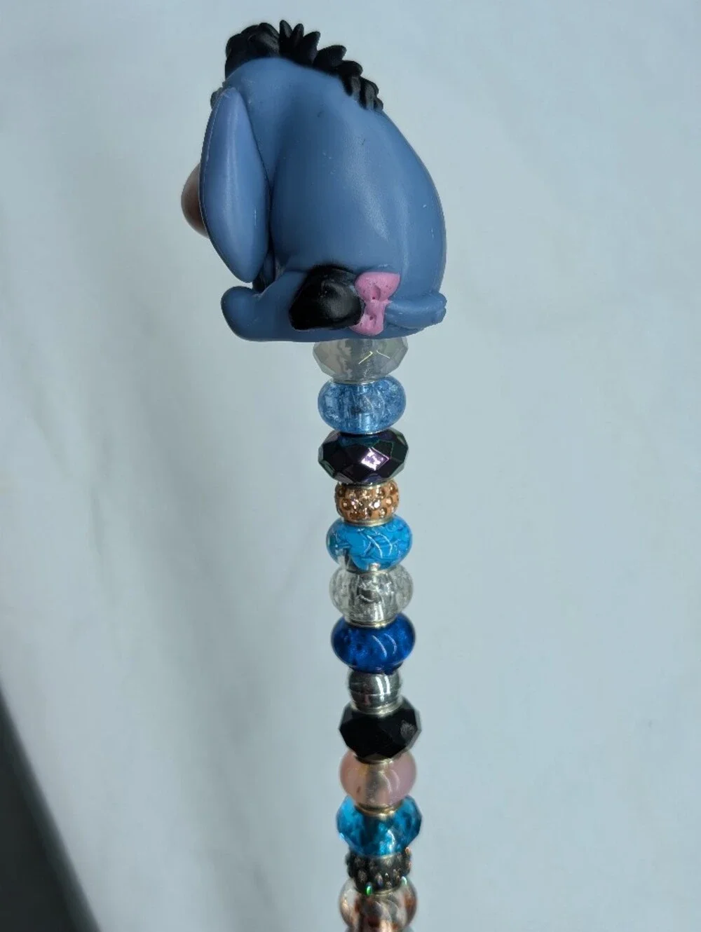 Hand Made Beaded Fairy Wand/Plant/Garden Stake W/Eeyore Topper